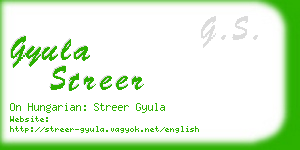 gyula streer business card